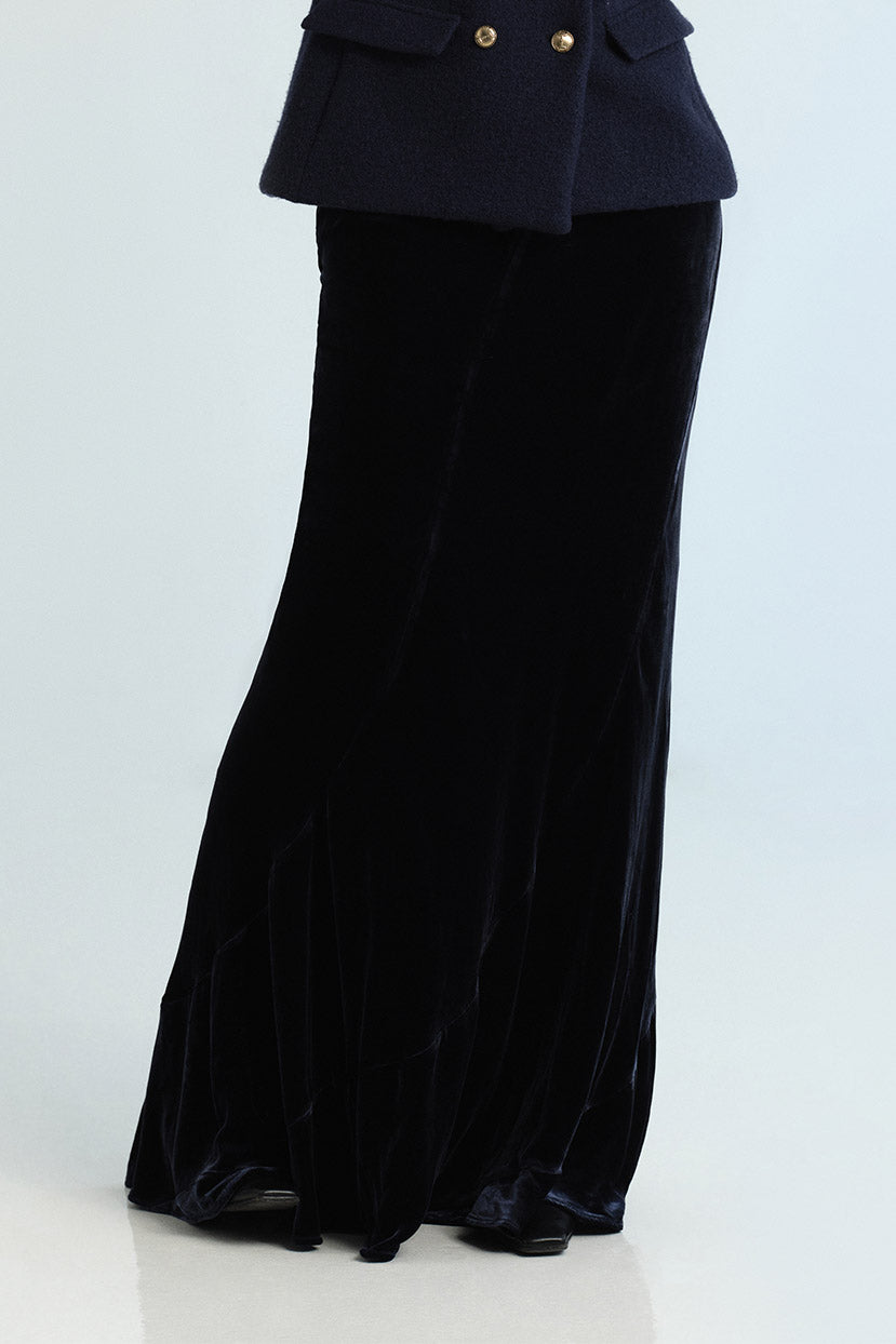 Samara Maxi Skirt in Inky Navy