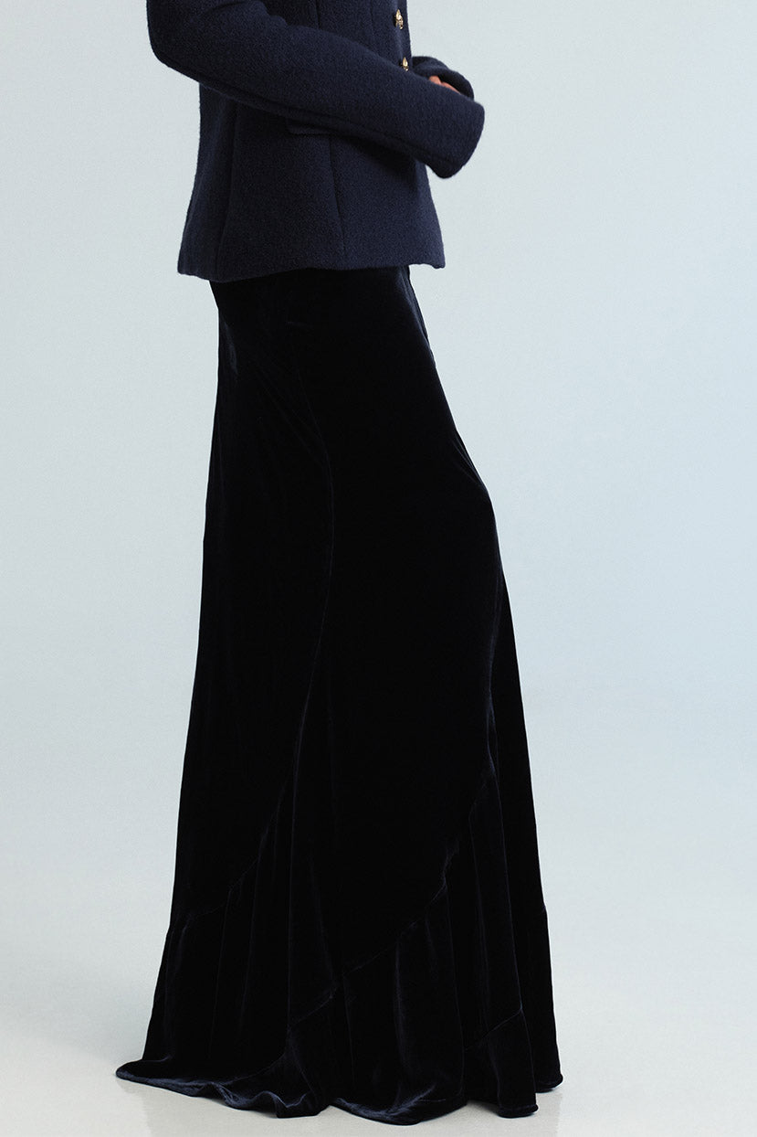 Samara Maxi Skirt in Inky Navy