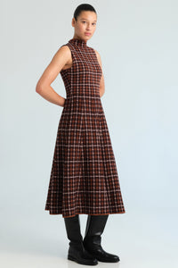 Brice Dress in Classic Check Brown