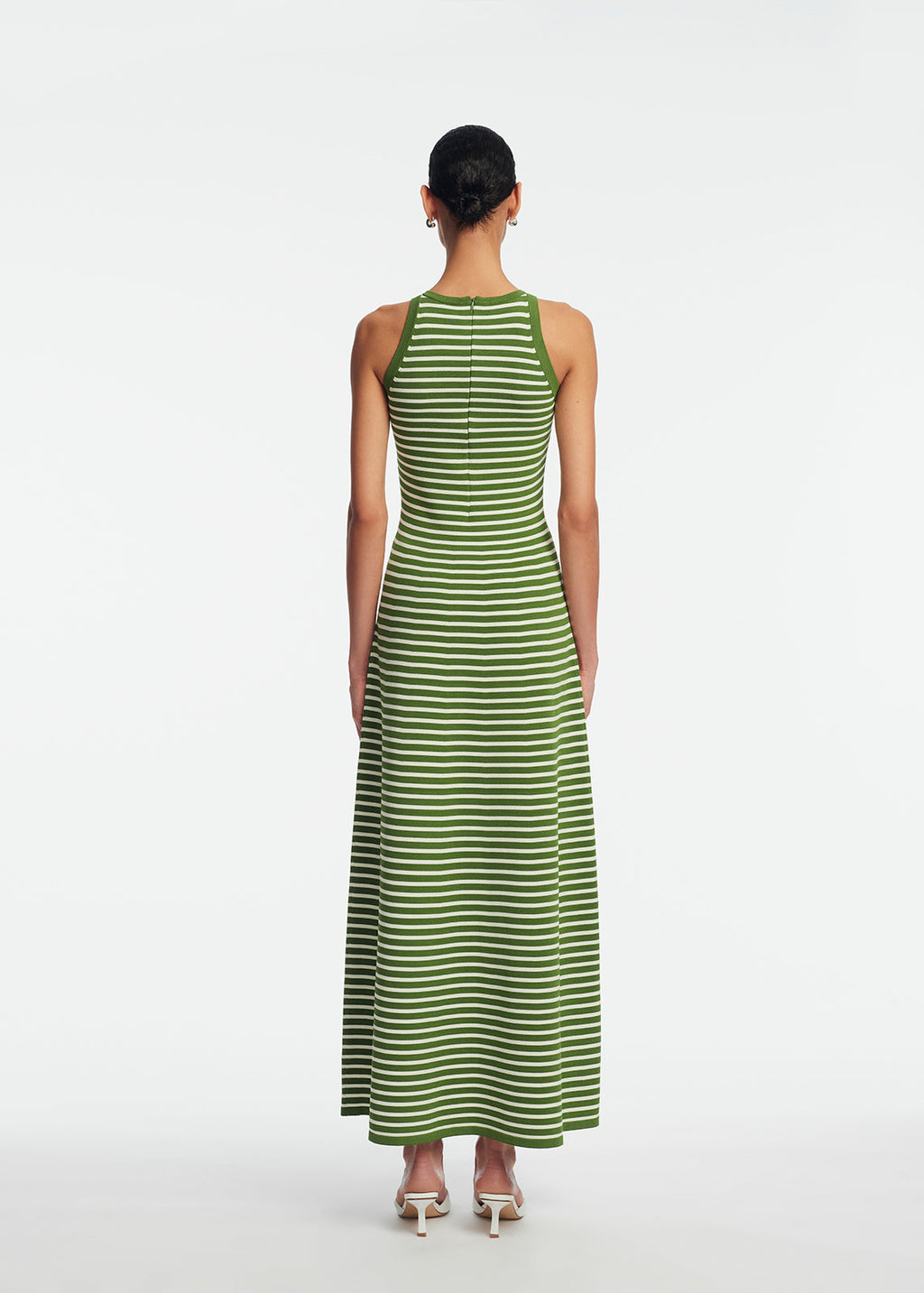 Rose Detail Knit Halter Dress in Cactus Multi
