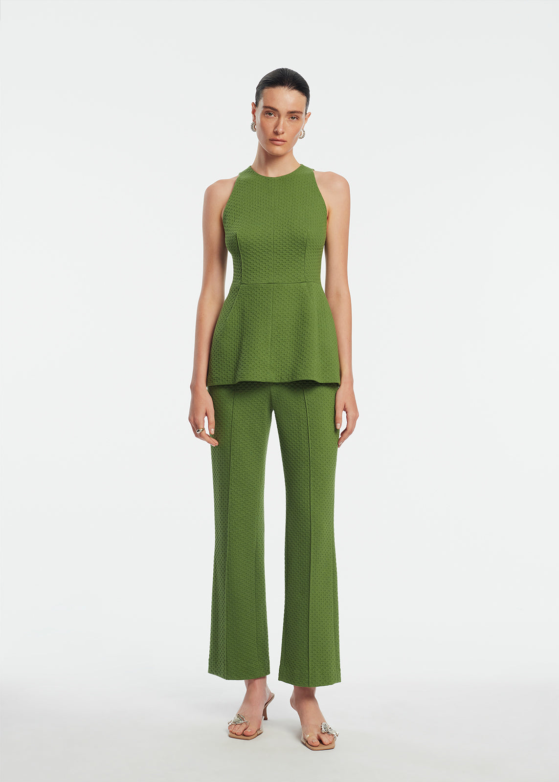 Textured Jersey Sleeveless Top in Cactus
