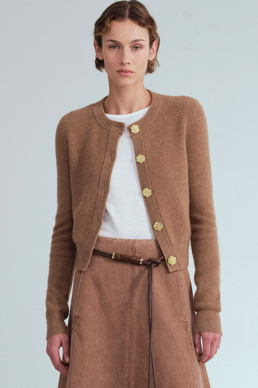 Ellery Cardigan in Camel Heather