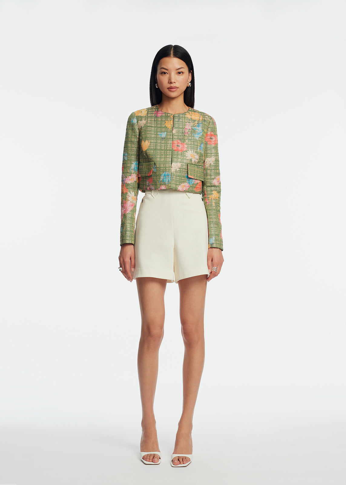 Floral Raffia Jacket in Cactus Multi