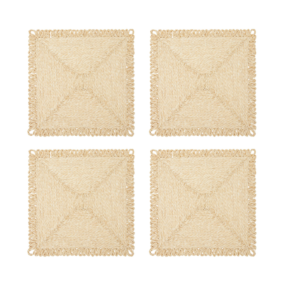 Loopy Square Placemat in Natural, Set of 4