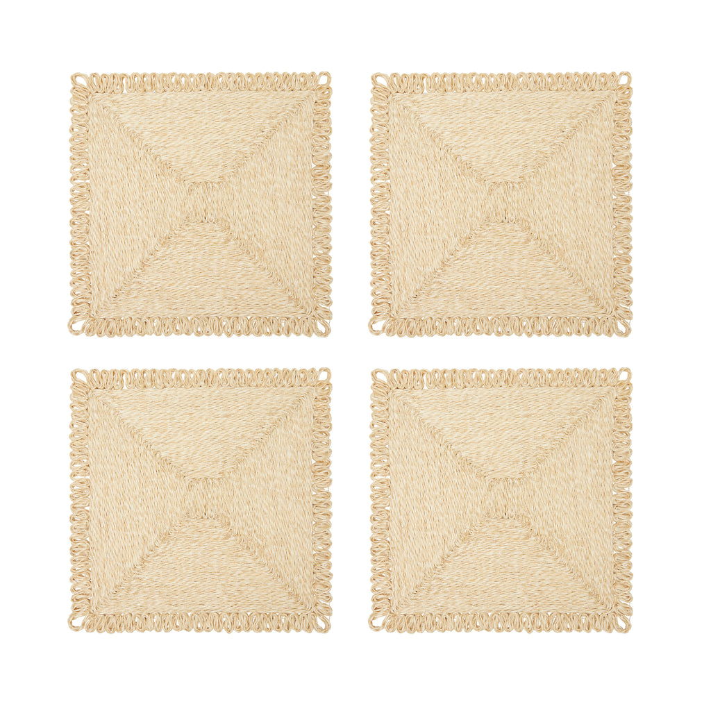 Loopy Square Placemat in Natural, Set of 4