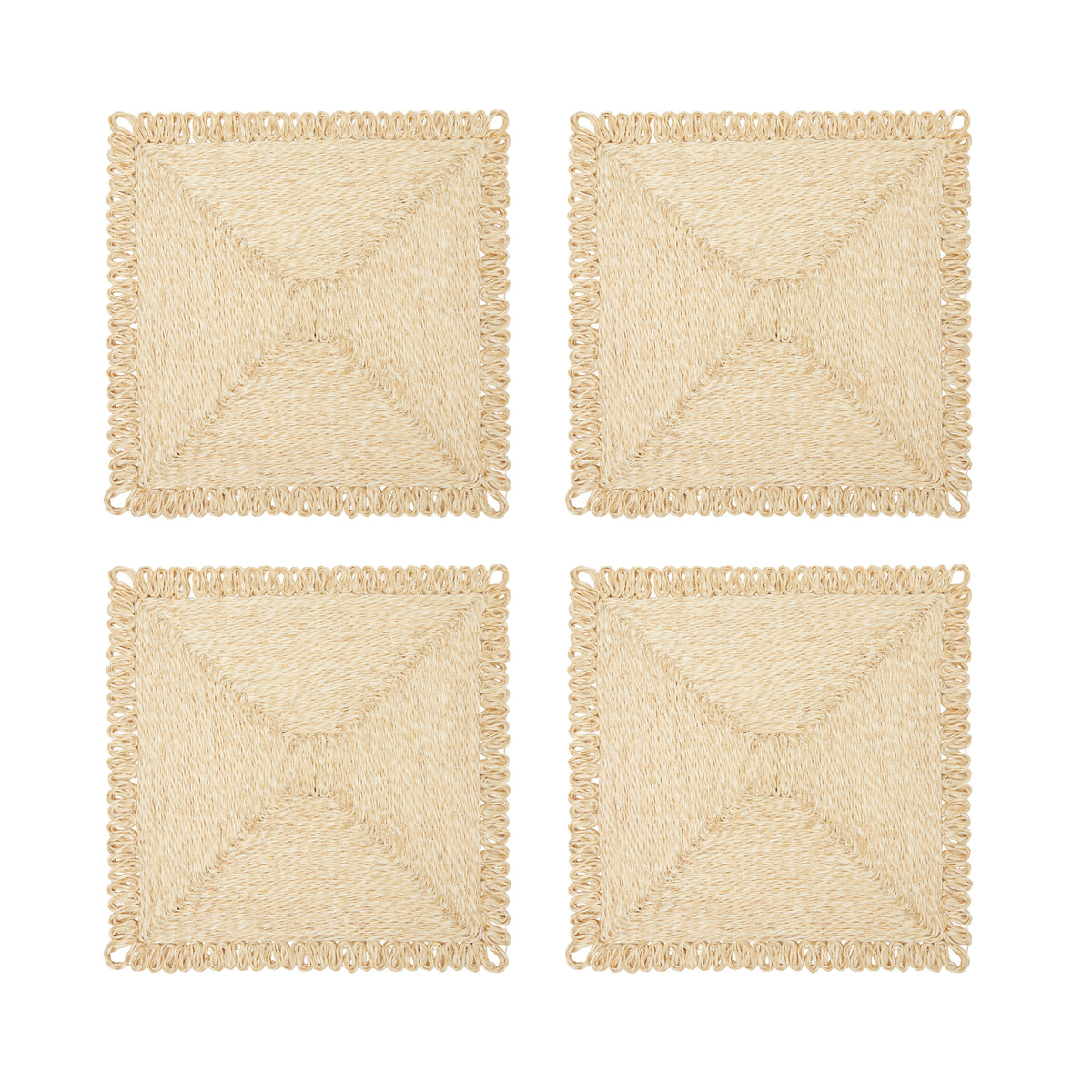 Loopy Square Placemat in Natural, Set of 4