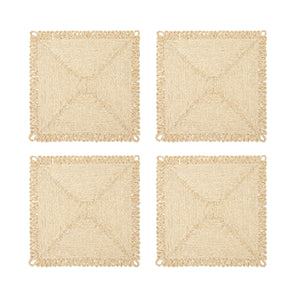 Loopy Square Placemat in Natural, Set of 4