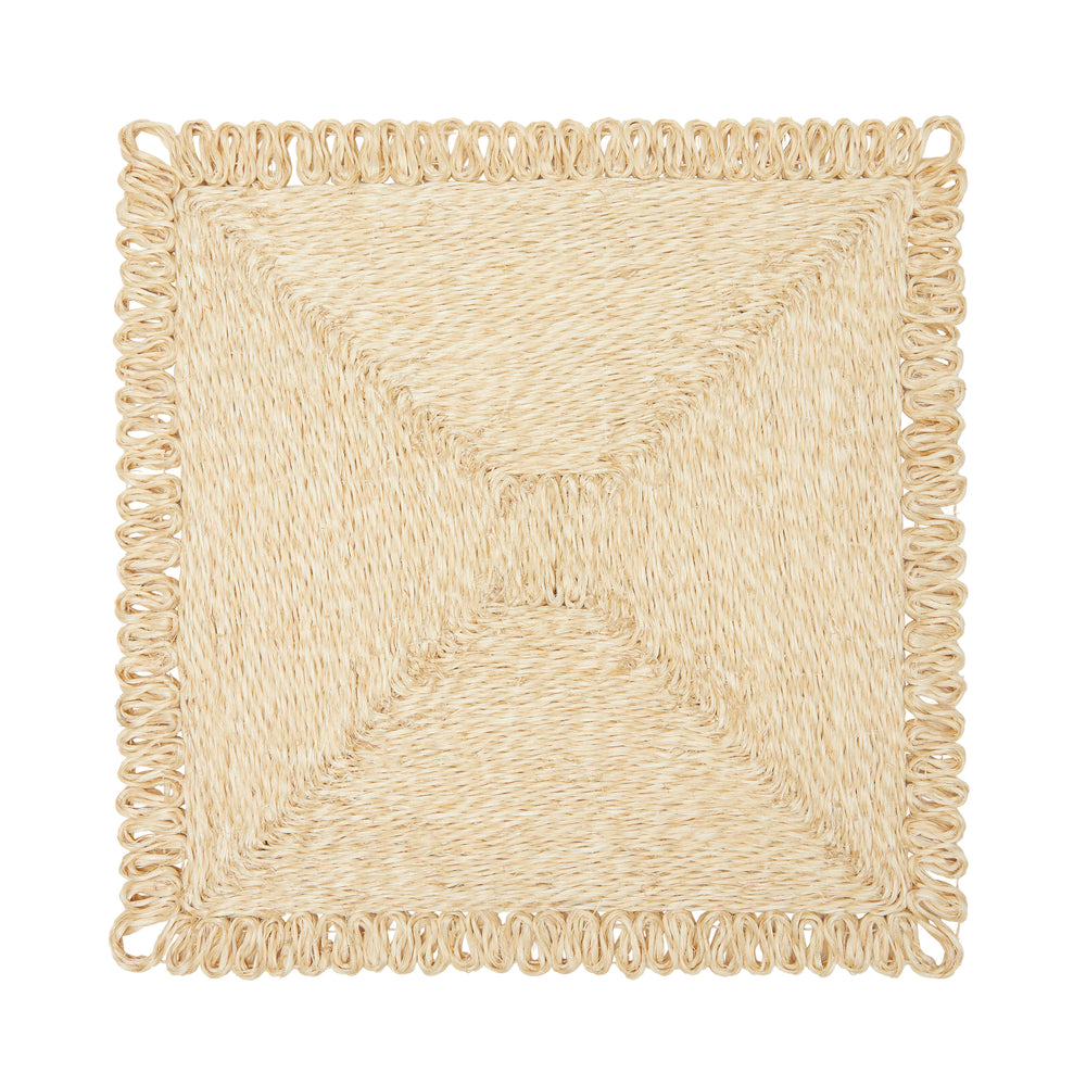 Loopy Square Placemat in Natural, Set of 4
