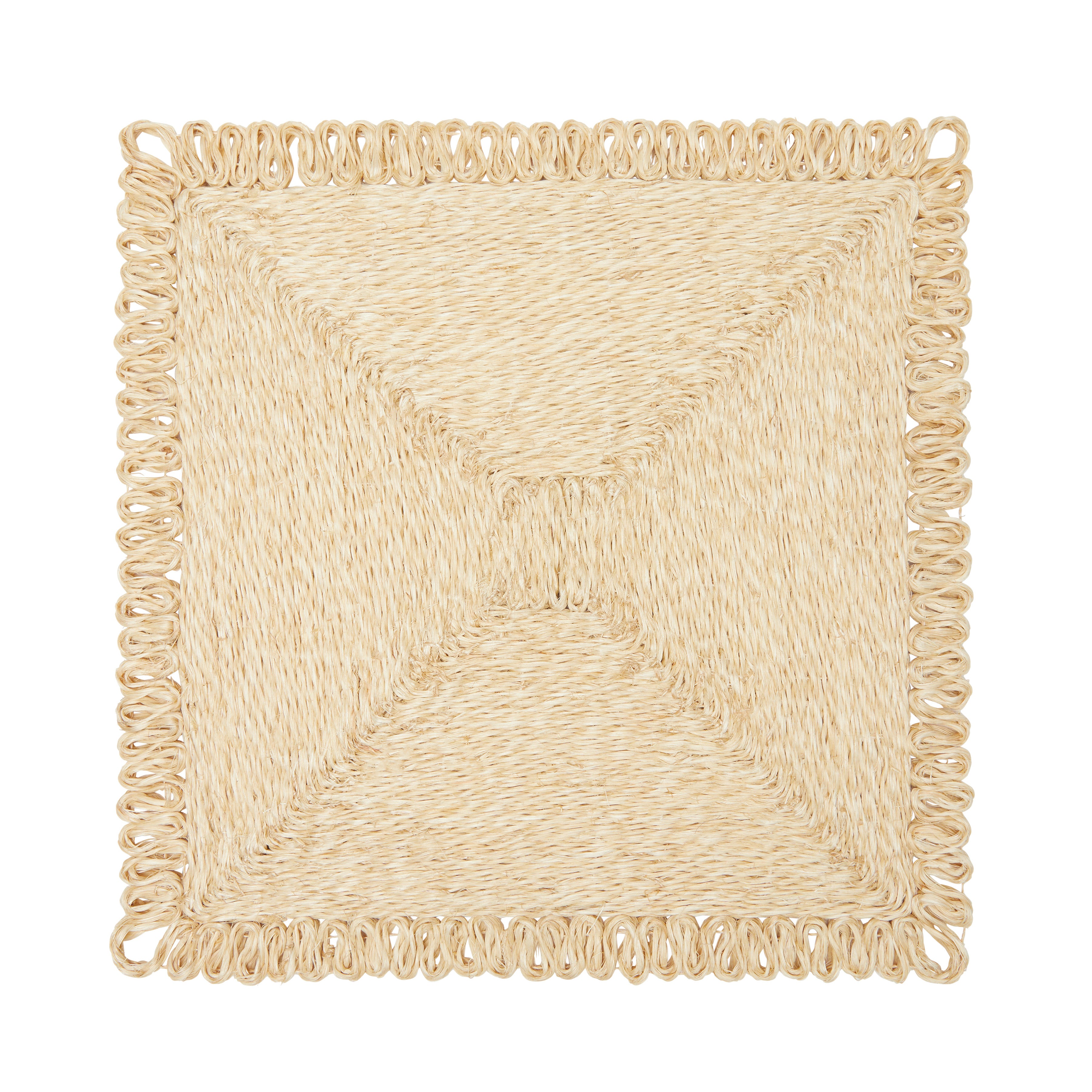 Loopy Square Placemat in Natural, Set of 4
