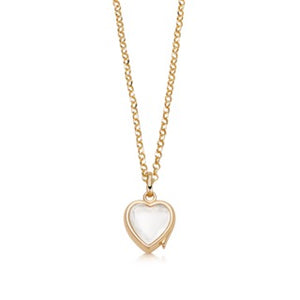 Small Heart Locket Pendant on Adjustable Rolo Gold Chain