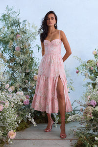 The Lorenza Dress in Light Pink Tapestry Rose