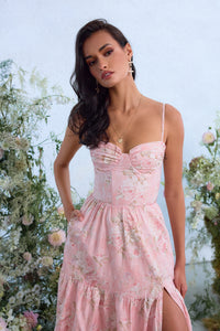 The Lorenza Dress in Light Pink Tapestry Rose