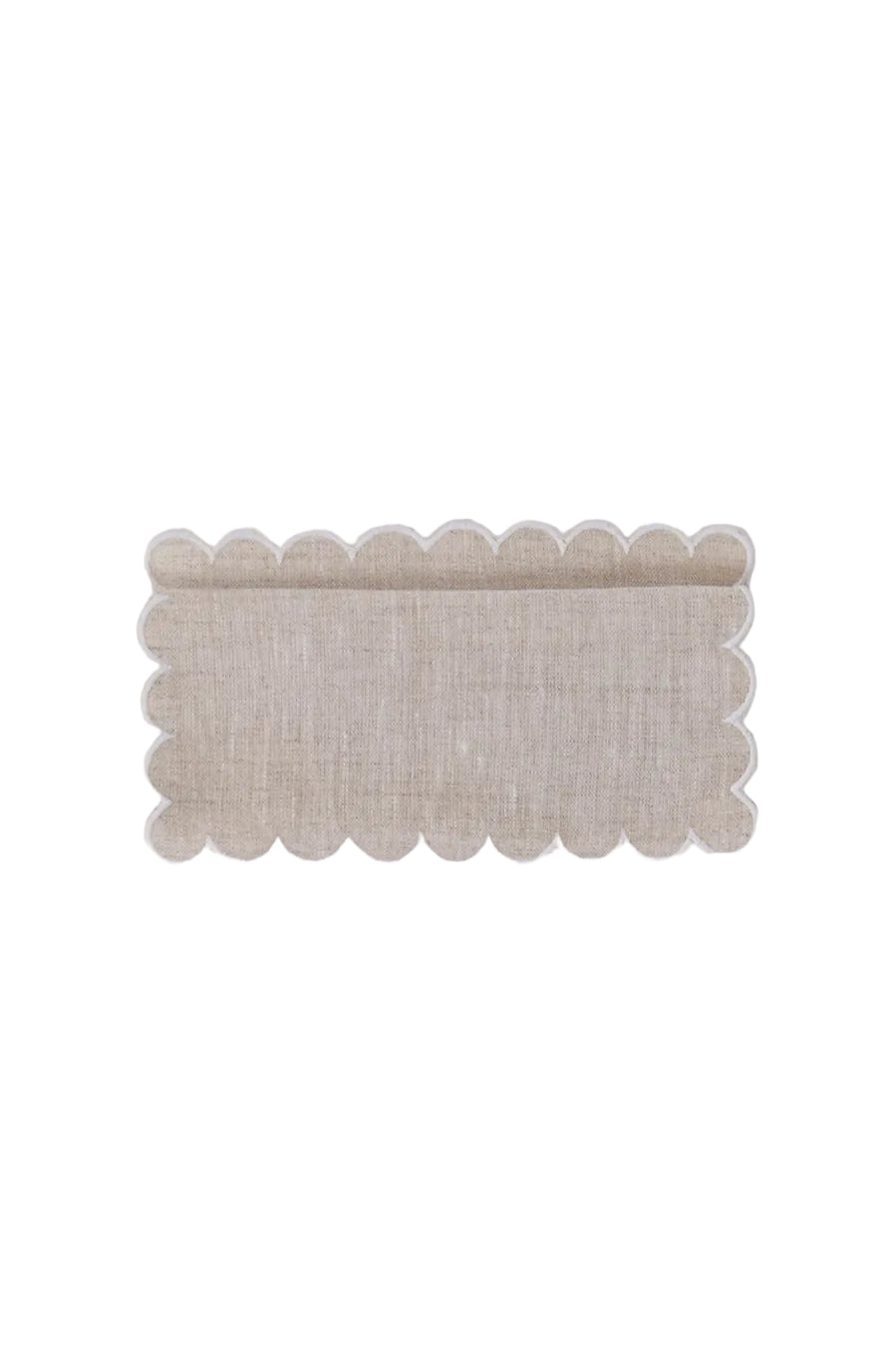 Zurbano Cocktail Napkins in Natural Linen with Off White, Set of 6