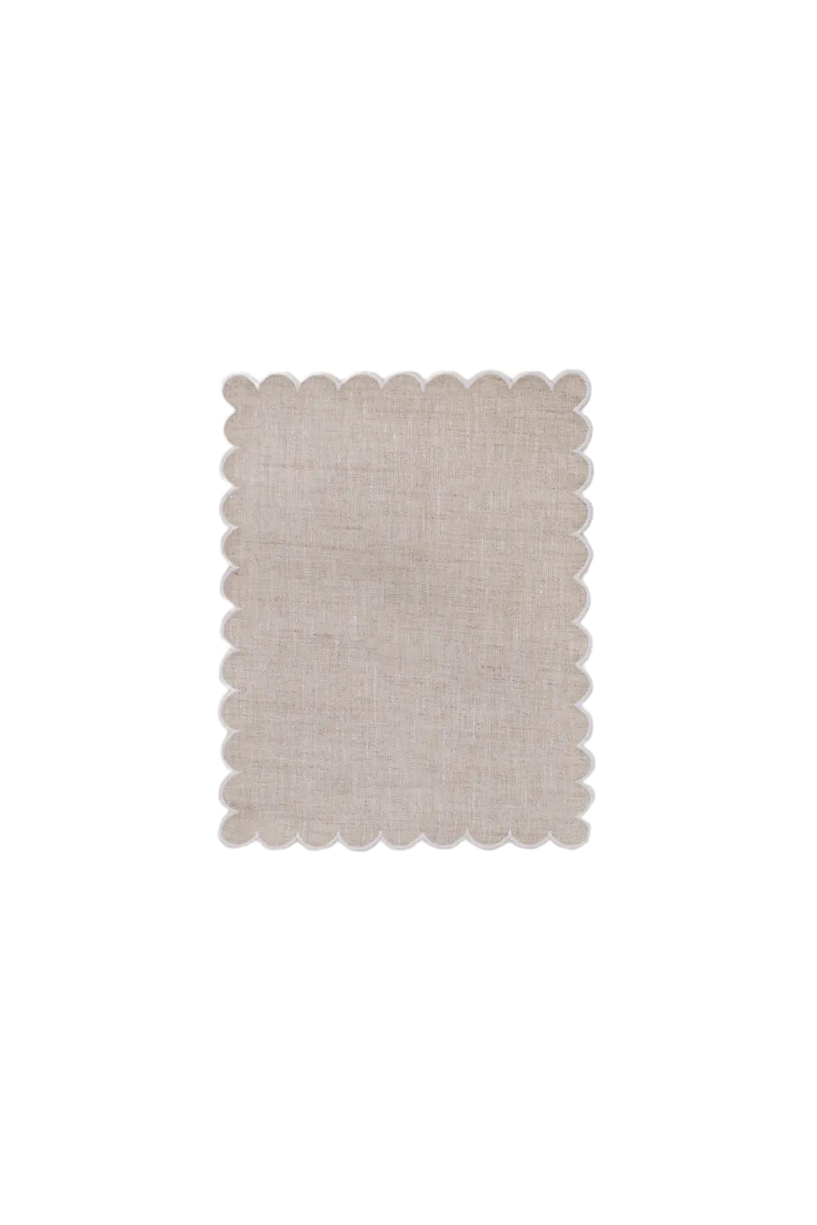Bilbao Cocktail Napkins in Beige with White, Set of 6