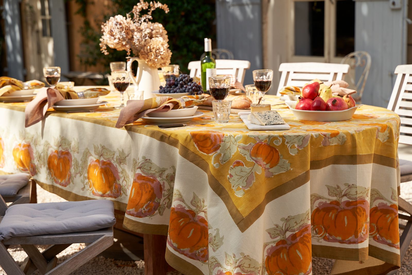 Pumpkin Tablecloth in Orange & Mustard