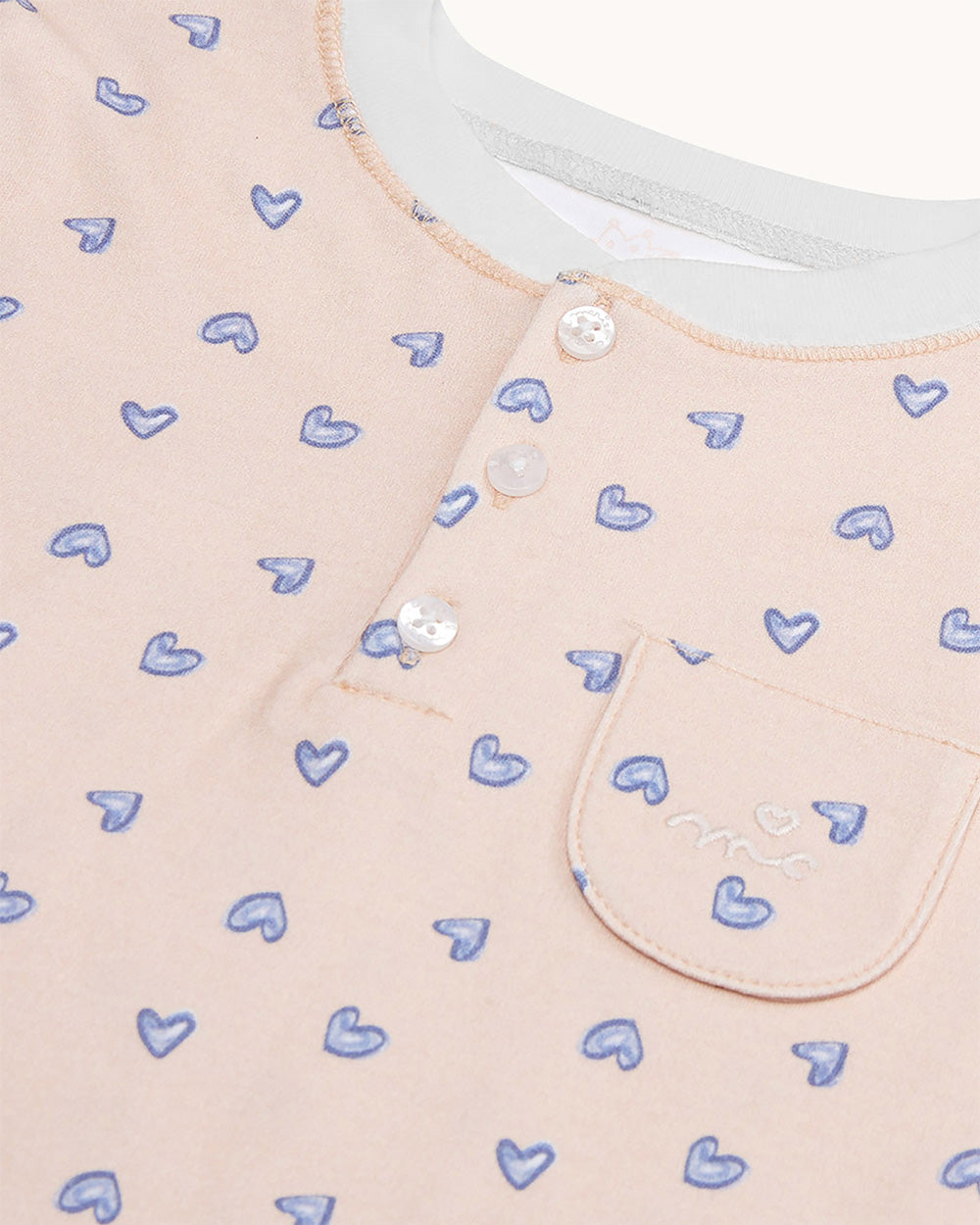 Children's Love Heart Pajamas in Pink