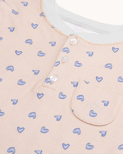 Children's Love Heart Pajamas in Pink