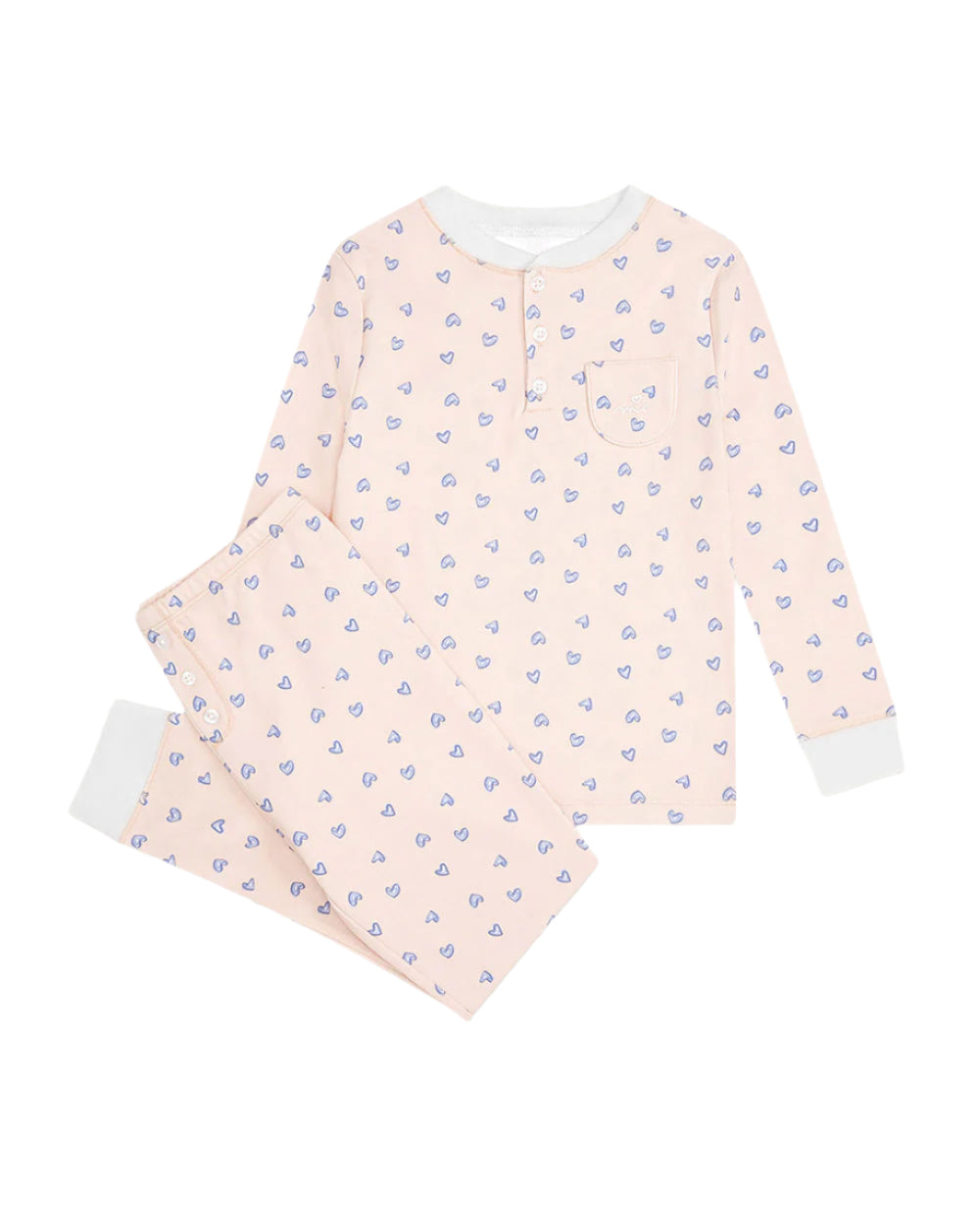 Children's Love Heart Pajamas in Pink