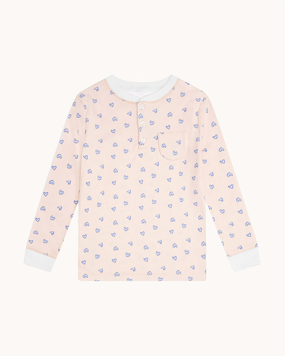 Children's Love Heart Pajamas in Pink