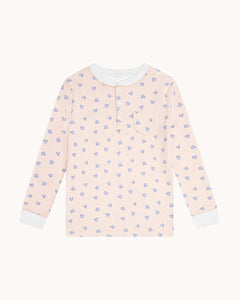 Children's Love Heart Pajamas in Pink