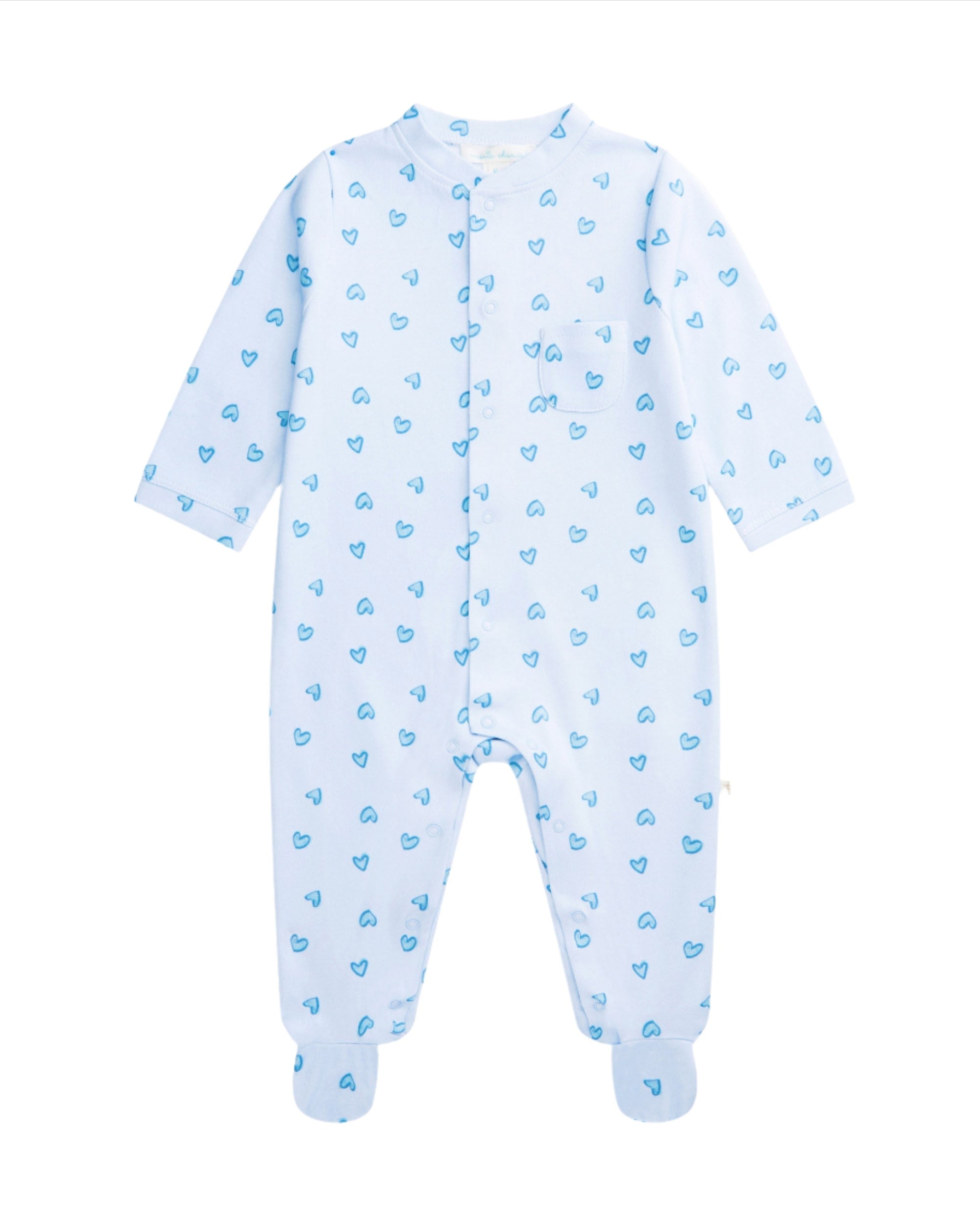 Love Heart Sleepsuit in Blue