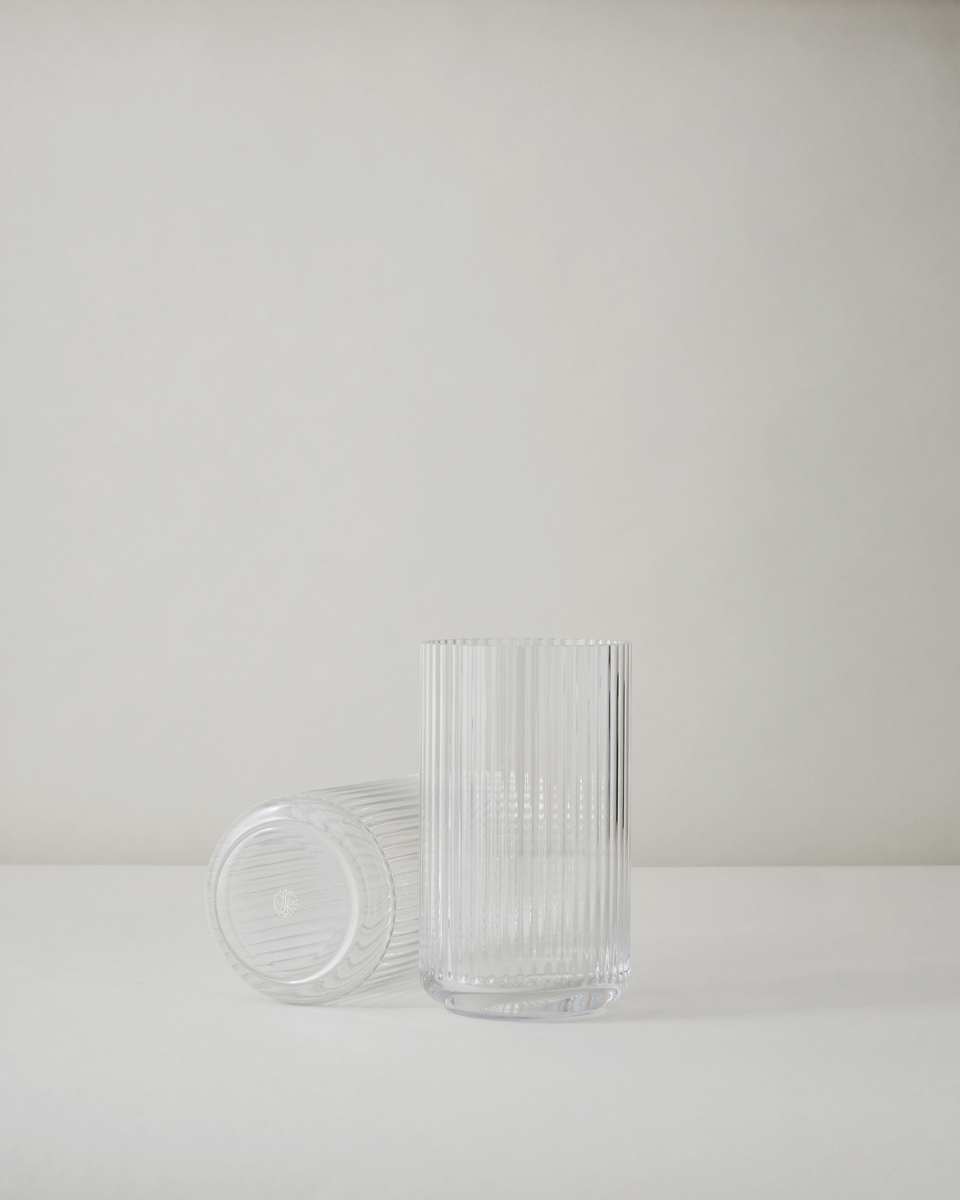 Lyngby Vase Mouth Blown Clear Glass