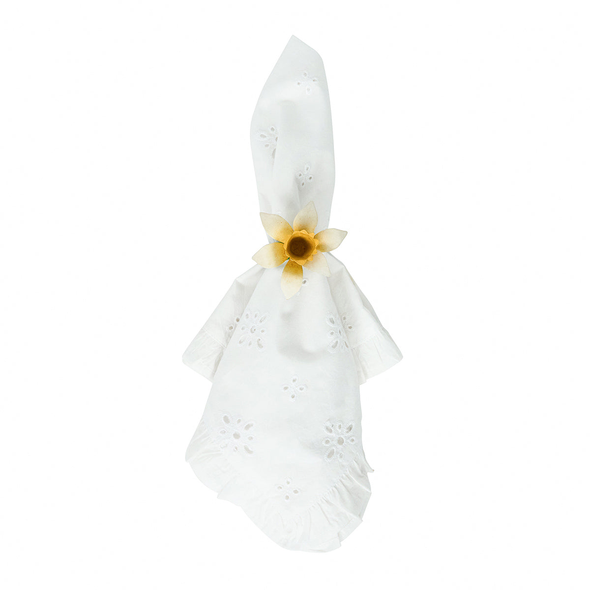 Meadow Walk Daffodil Napkin Ring, Set of 4 in Yellow