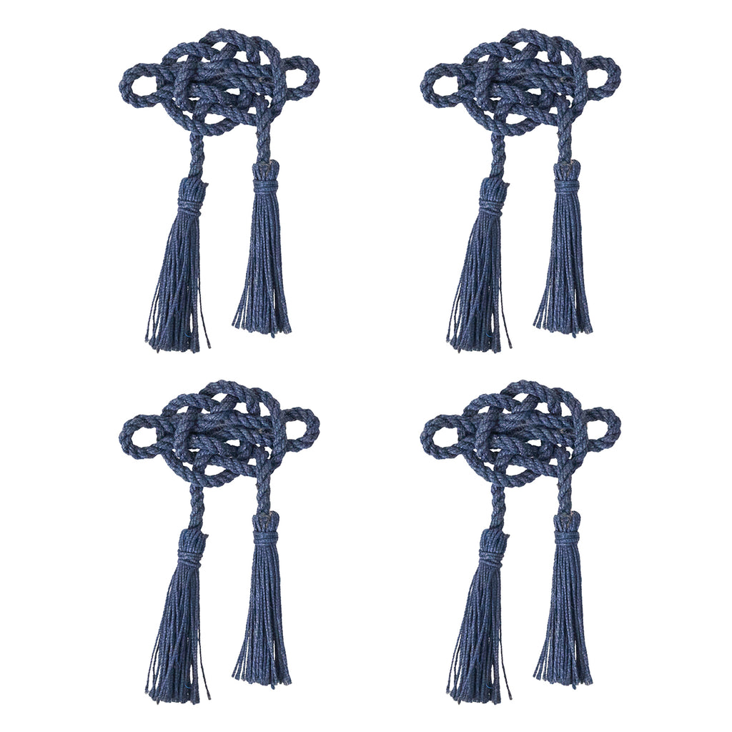 Mystic Knot Napkin Ring in Navy, Set of 4