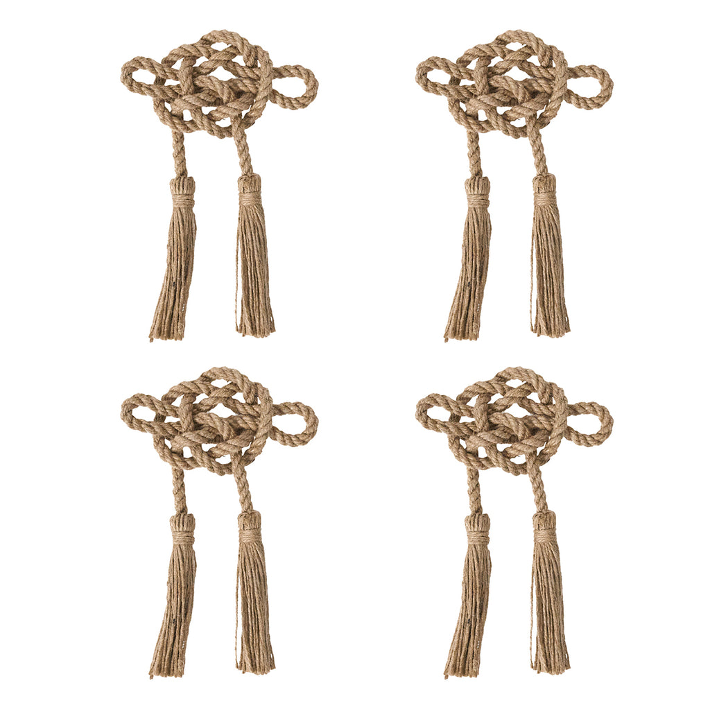 Mystic Knot Napkin Ring in Taupe, Set of 4