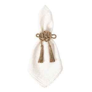Mystic Knot Napkin Ring in Taupe, Set of 4