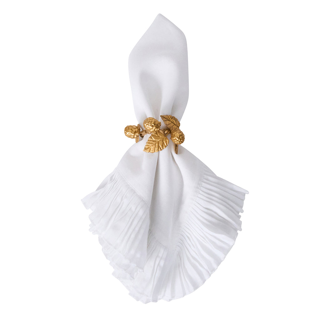 Forest Walk Leaf Napkin Ring Assorted  in Gold, Set of 4