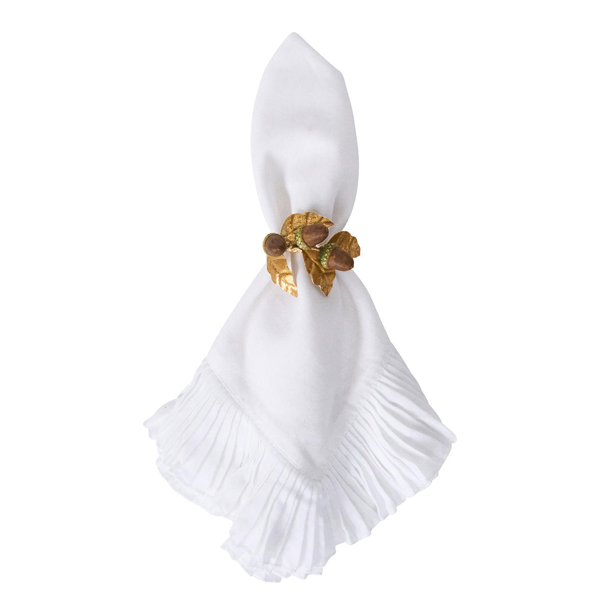 Forest Walk Acorn Napkin Ring in Multi, Set of 4