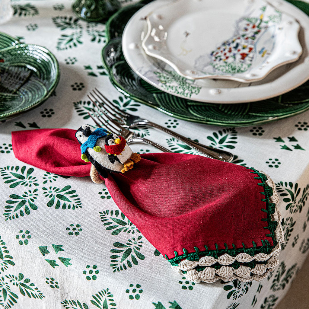 Berry Thread North Pole Animal Napkin Ring Assorted, Set of