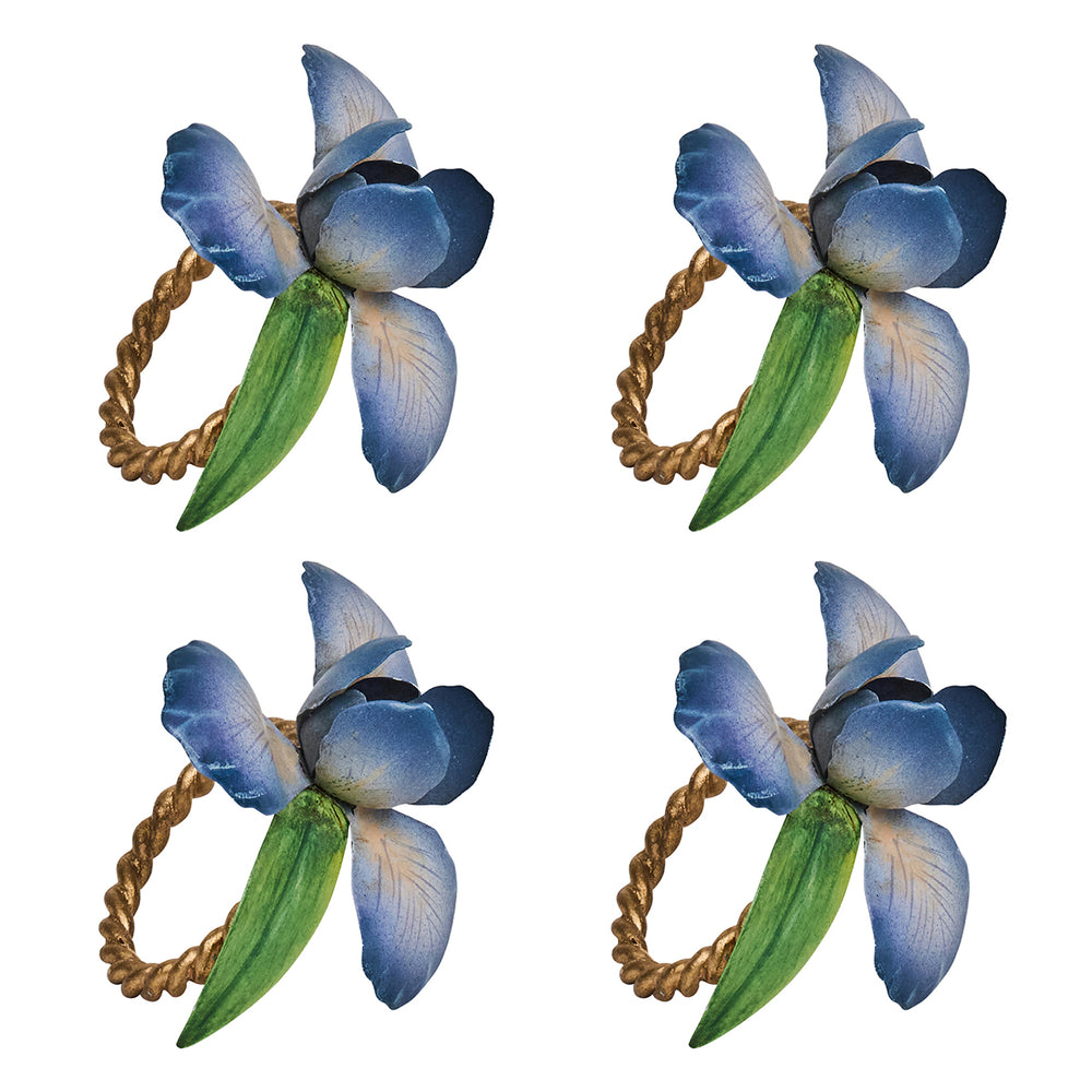 Meadow Walk Iris Napkin Ring in Chambray, Set of 4