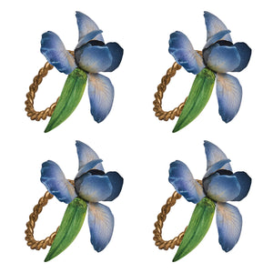 Meadow Walk Iris Napkin Ring in Chambray, Set of 4