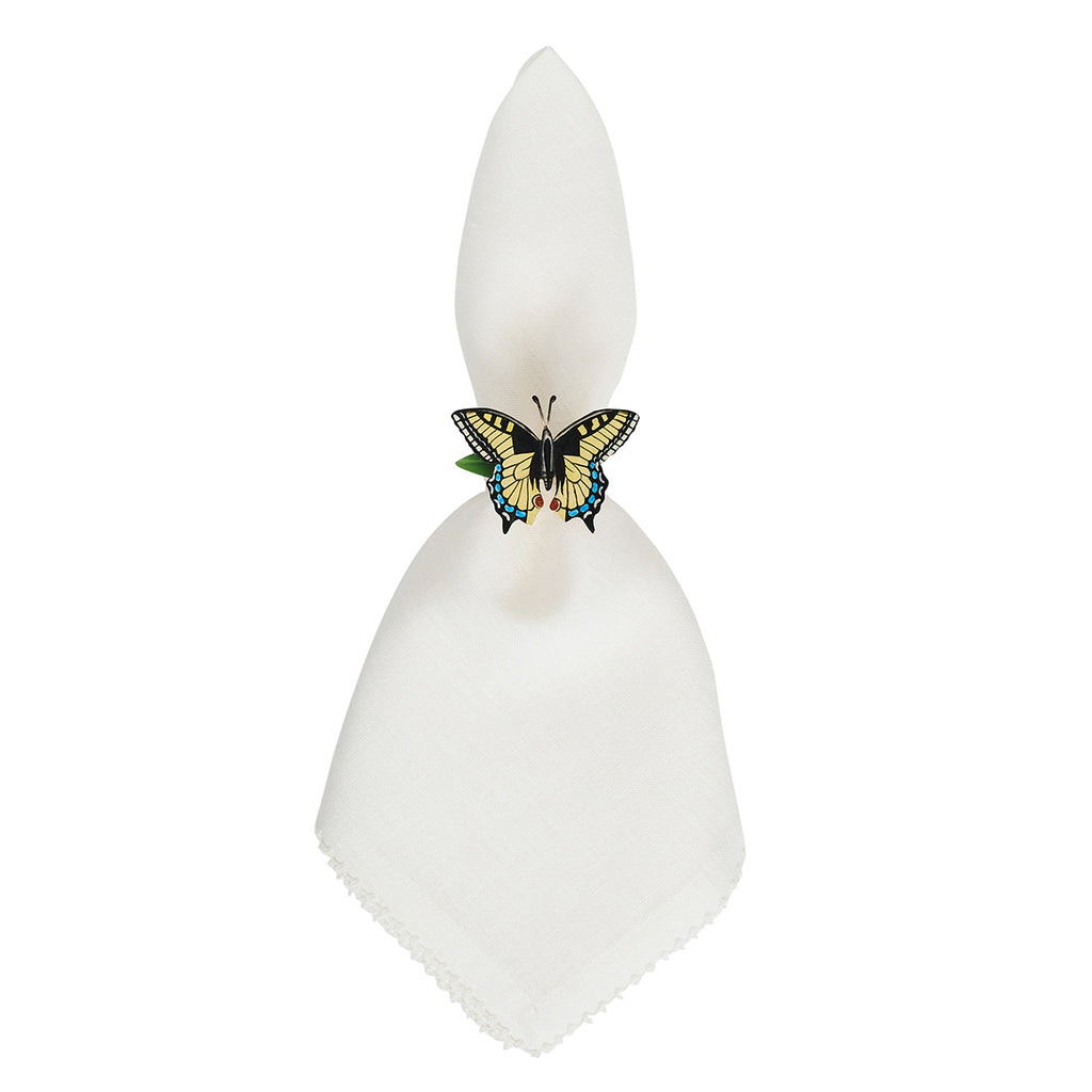 Meadow Walk Butterfly Napkin Ring Assorted in Multi, Set of 4