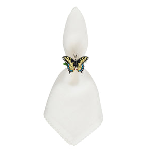 Meadow Walk Butterfly Napkin Ring Assorted in Multi, Set of 4