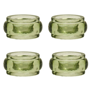 Provence Napkin Ring in Basil, Set of 4