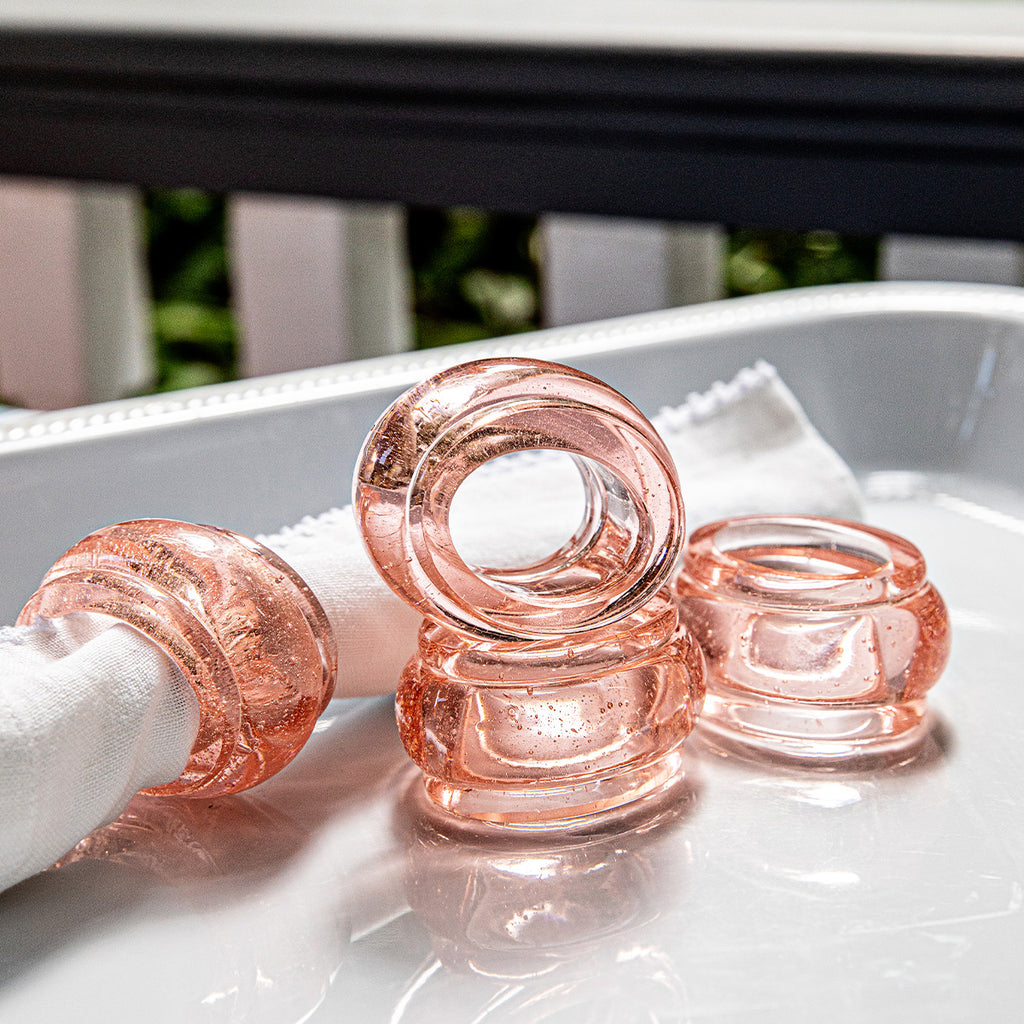 Provence Napkin Ring in Blush, Set of 4