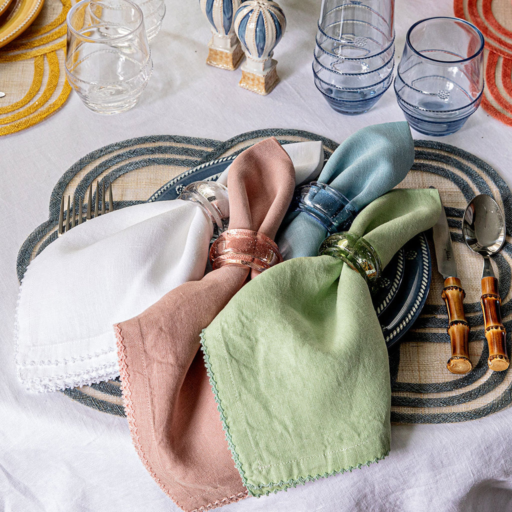 Provence Napkin Ring in Blush, Set of 4