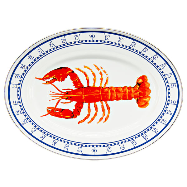Golden Rabbit Oval Platter in Lobster