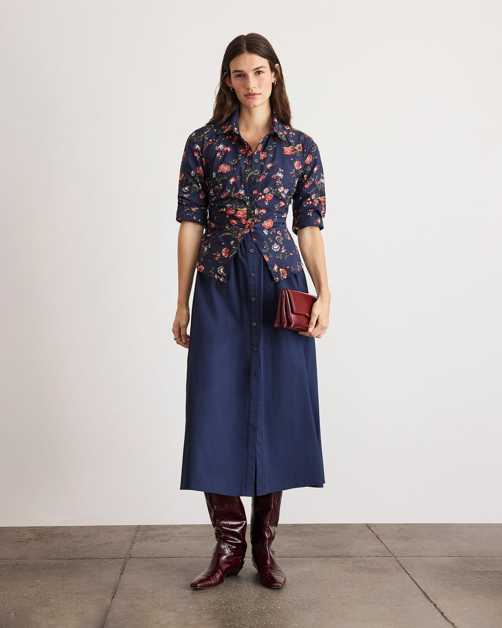Long Sleeve Hannah Dress in Midnight Multi