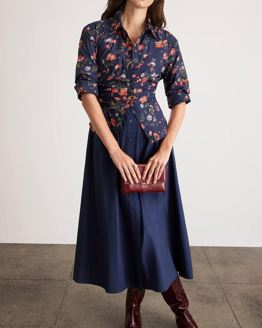 Long Sleeve Hannah Dress in Midnight Multi