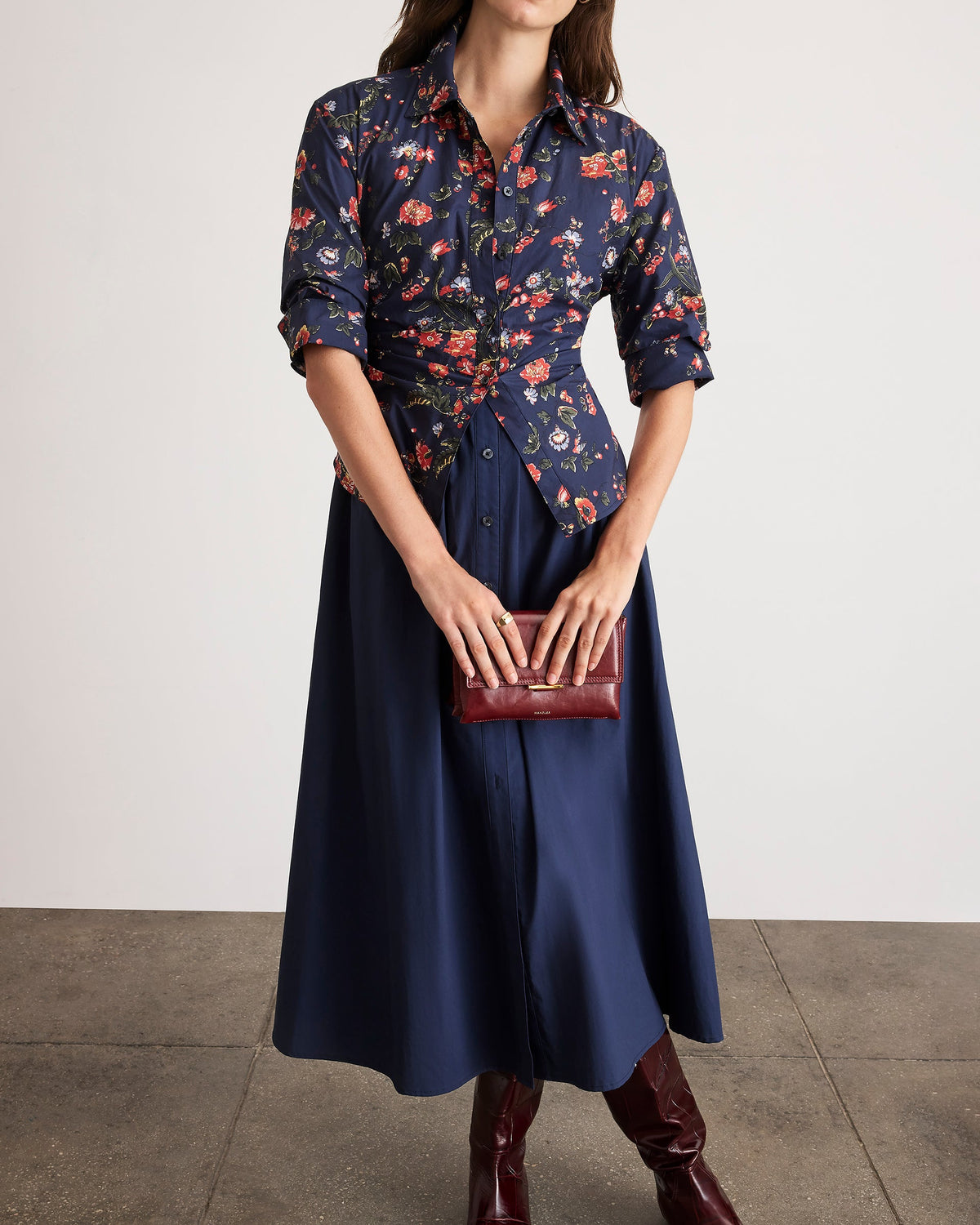 Long Sleeve Hannah Dress in Midnight Multi