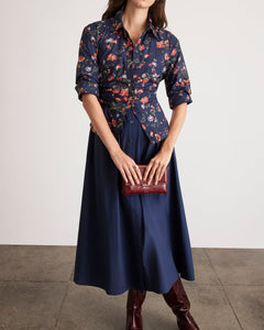 Long Sleeve Hannah Dress in Midnight Multi