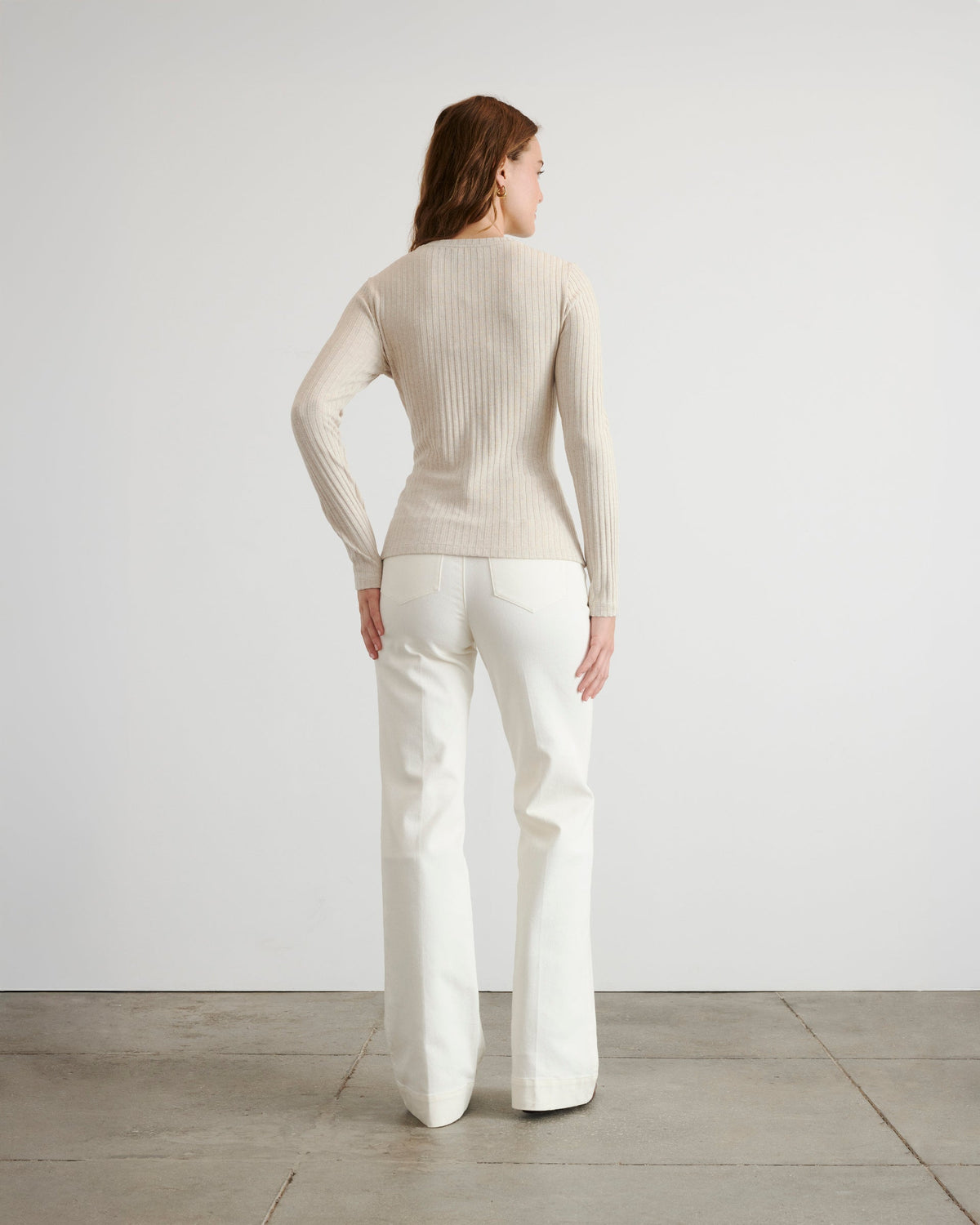 Long Sleeve Kelsey Top in Oatmeal