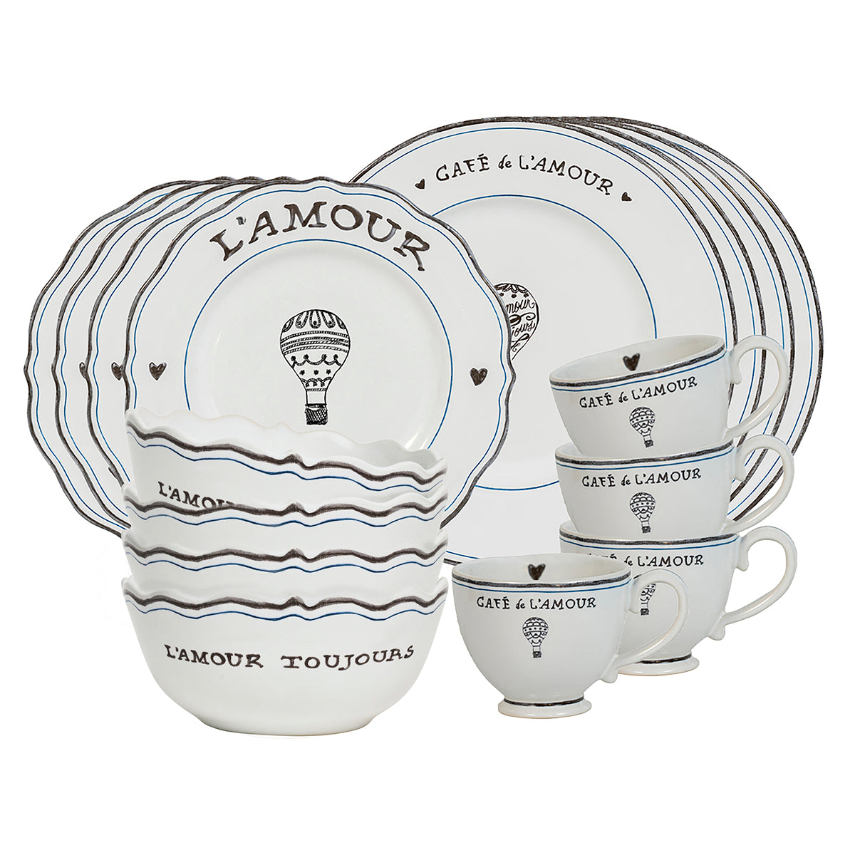 L’Amour Toujours Place Setting, Set of 16