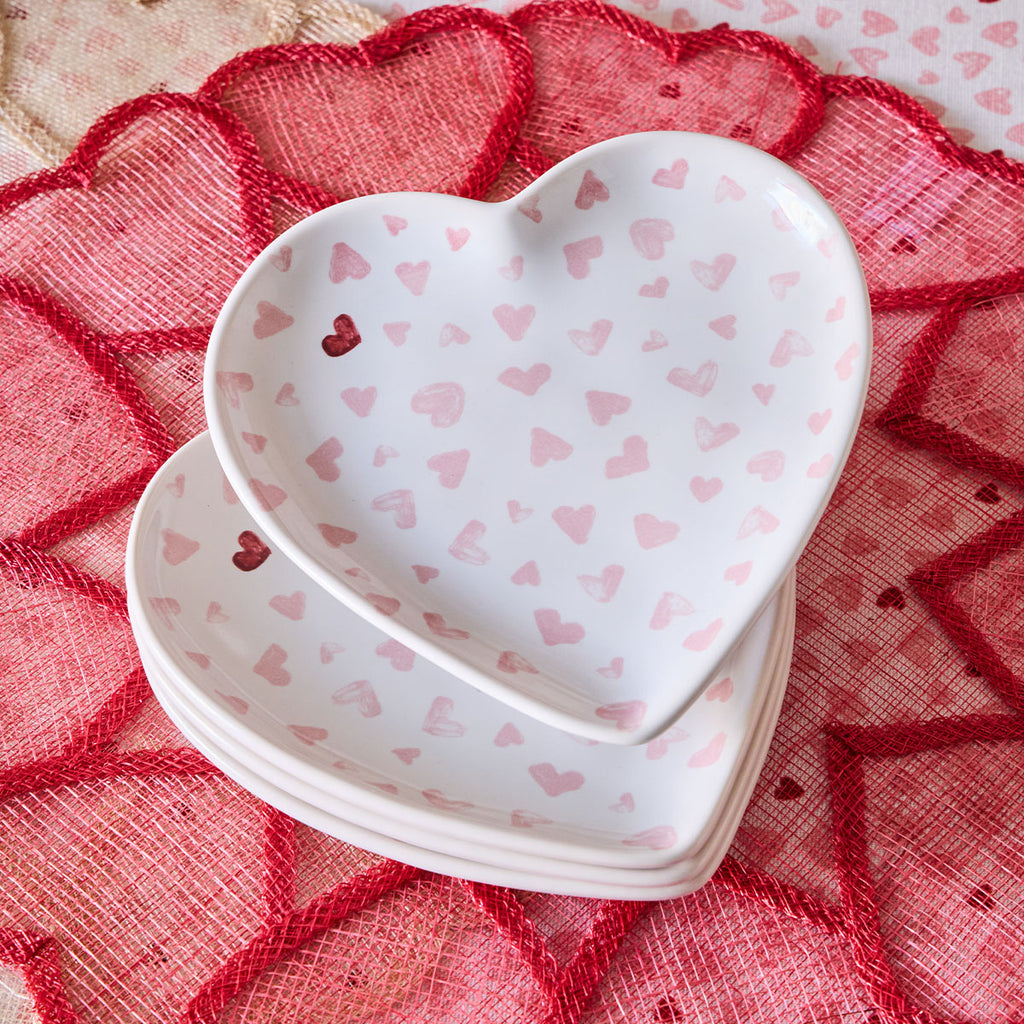 Love You More 7" Heart Tray in Pink