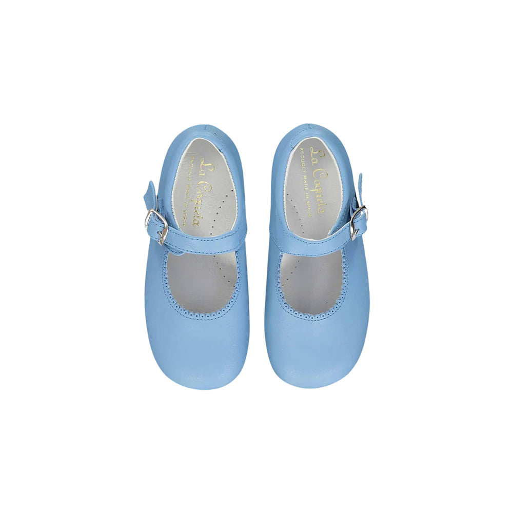 La Coqueta Mary Janes in Dusty Blue