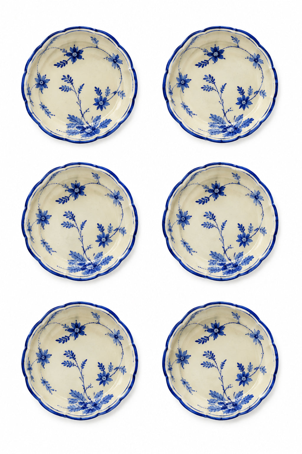 Blue Flowers Cereal Bowl, Set of 6